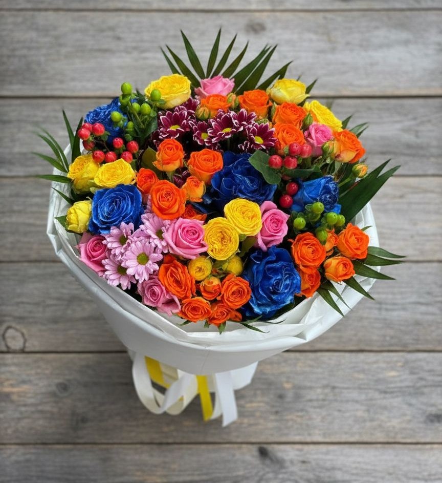 Букет цветов из: Розы и Хризантемы в Красновишерске