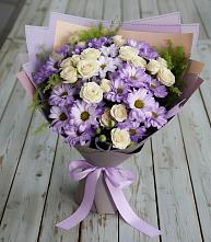 Букет цветов из:  Хризантемы и Розы в Красновишерске